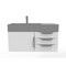 Castello Usa Amazon 36" Wall Mounted  White Vanity With Gray Top And Brushed Nickel Handles CB-MC-36W-BN-2056L-GR - alternate 1